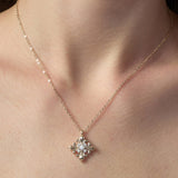  Ornate Fleur-de-lis Pendant Necklace with Cubic Zirconia - friendship necklace gift from Bestie Keepsake