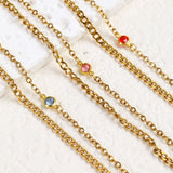  Layered Birthstone Chain Bracelet in Stainless Steel - friendship necklace gift from Bestie Keepsake