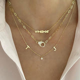  Ornate Lobster Clasp Pendant Bamboo Link Necklace in S925 Silver - friendship necklace gift from Bestie Keepsake