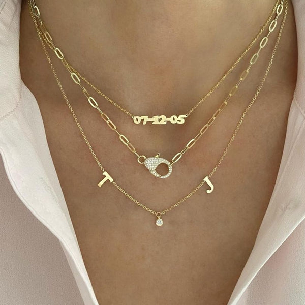  Ornate Lobster Clasp Pendant Bamboo Link Necklace in S925 Silver - friendship necklace gift from Bestie Keepsake