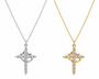  Ornate Crown Cross Spinning Ring Necklace - friendship necklace gift from Bestie Keepsake
