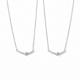  Dainty Twisted Bar Necklace in S925 Sterling Silver - friendship necklace gift from Bestie Keepsake