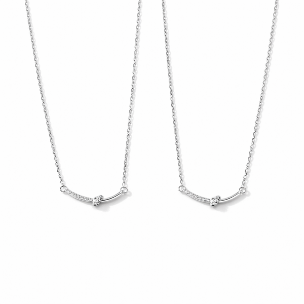  Dainty Twisted Bar Necklace in S925 Sterling Silver - friendship necklace gift from Bestie Keepsake