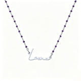  Script Name Beaded Rosary Necklace in Stainless Steel - friendship necklace gift from Bestie Keepsake