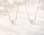  Pavé Initial W Pendant Necklace - friendship necklace gift from Bestie Keepsake