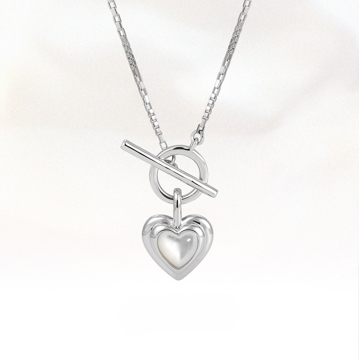  Heart Gravity Toggle Necklace with Natural Stone - friendship necklace gift from Bestie Keepsake