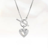  Heart Gravity Toggle Necklace with Natural Stone - friendship necklace gift from Bestie Keepsake