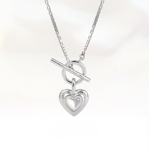  Heart Gravity Toggle Necklace with Natural Stone - friendship necklace gift from Bestie Keepsake
