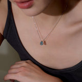 Teardrop Zircon Necklace in Sterling Silver - friendship necklace gift from Bestie Keepsake
