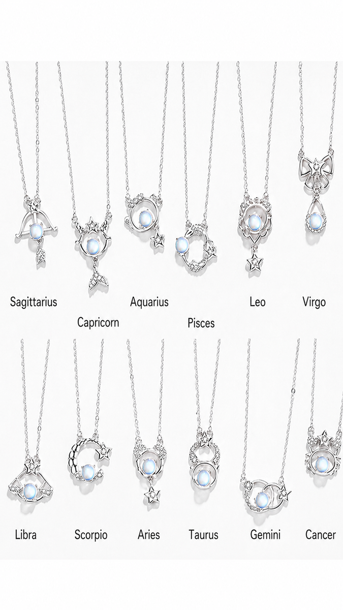  Celestial Zodiac Sterling Silver Necklace - friendship necklace gift from Bestie Keepsake