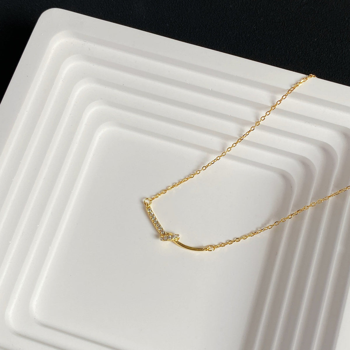  Dainty Twisted Bar Necklace in S925 Sterling Silver - friendship necklace gift from Bestie Keepsake