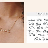 Cursive Script Name Necklace with Sparkling Accent in S925 Sterling Silver - friendship necklace gift from Bestie Keepsake