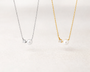  Dainty Pearl & Zirconia 925 Sterling Silver Necklace - friendship necklace gift from Bestie Keepsake