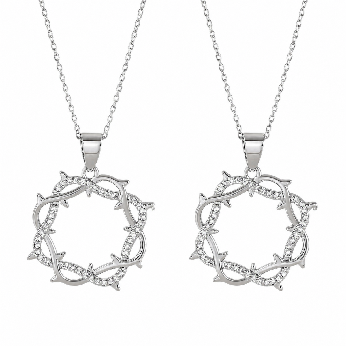  Micro-Pave Thorn Circle Necklace - friendship necklace gift from Bestie Keepsake