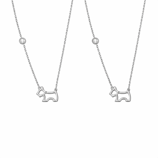  Hollow Puppy Pendant S925 Sterling Silver Necklace - friendship necklace gift from Bestie Keepsake