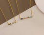  Baguette Birthstone Bar Necklace Stainless Steel - friendship necklace gift from Bestie Keepsake