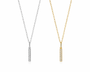  Pave Slender Bar Necklace in 925 Sterling Silver - friendship necklace gift from Bestie Keepsake