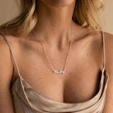 Script Name Pendant Necklace in Stainless Steel - friendship necklace gift from Bestie Keepsake