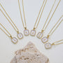 Iridescent Initial Rectangular Pendant Necklace - friendship necklace gift from Bestie Keepsake