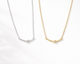  Dainty Twisted Bar Necklace in S925 Sterling Silver - friendship necklace gift from Bestie Keepsake