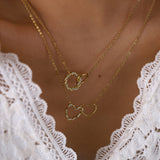  Interlocking Pavé Crystal Necklace in 18K Gold Plated Stainless Steel - friendship necklace gift from Bestie Keepsake