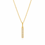  Pave Slender Bar Necklace in 925 Sterling Silver - friendship necklace gift from Bestie Keepsake