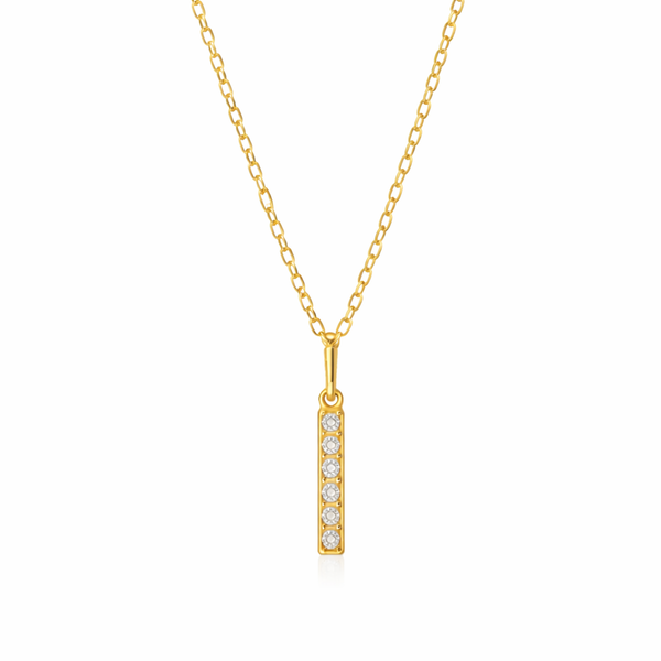  Pave Slender Bar Necklace in 925 Sterling Silver - friendship necklace gift from Bestie Keepsake