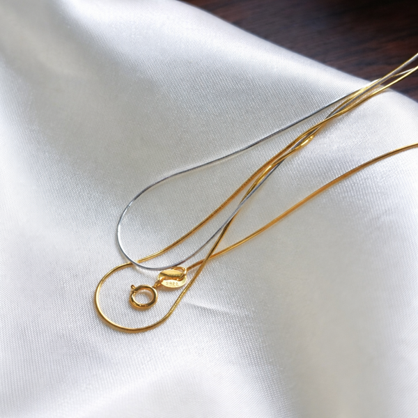  Dainty Snake Chain Necklace in 925 Sterling Silver - friendship necklace gift from Bestie Keepsake