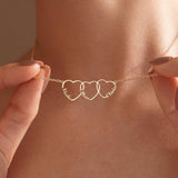  Interlocked Heart Name Necklace in Stainless Steel - friendship necklace gift from Bestie Keepsake