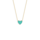  Enamel Heart Charm Necklace S925 Silver - friendship necklace gift from Bestie Keepsake