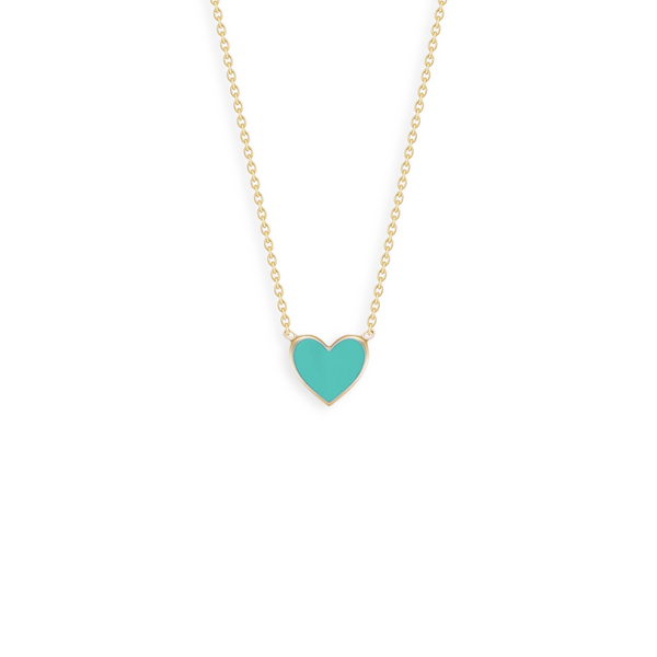  Enamel Heart Charm Necklace S925 Silver - friendship necklace gift from Bestie Keepsake