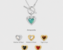  Heart Gravity Toggle Necklace with Natural Stone - friendship necklace gift from Bestie Keepsake