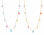  Rainbow CZ Charm Station Jewelry 18K Gold Plated - friendship necklace gift from Bestie Keepsake