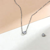  Petite Heart Charm Initial Necklace Stainless Steel - friendship necklace gift from Bestie Keepsake