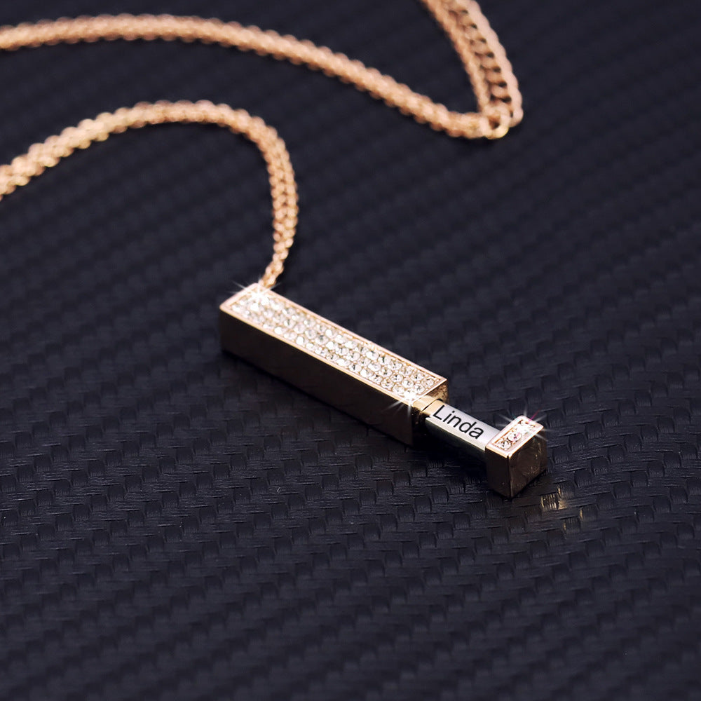  Crystal Encrusted Hidden Bar Necklace - friendship necklace gift from Bestie Keepsake