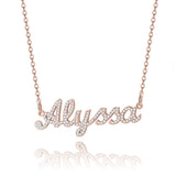  Crystalline Script Nameplate Necklace Stainless Steel - friendship necklace gift from Bestie Keepsake