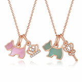  Playful Scottie Dog Charm Necklace in 18K Rose Gold over Sterling Silver - friendship necklace gift from Bestie Keepsake