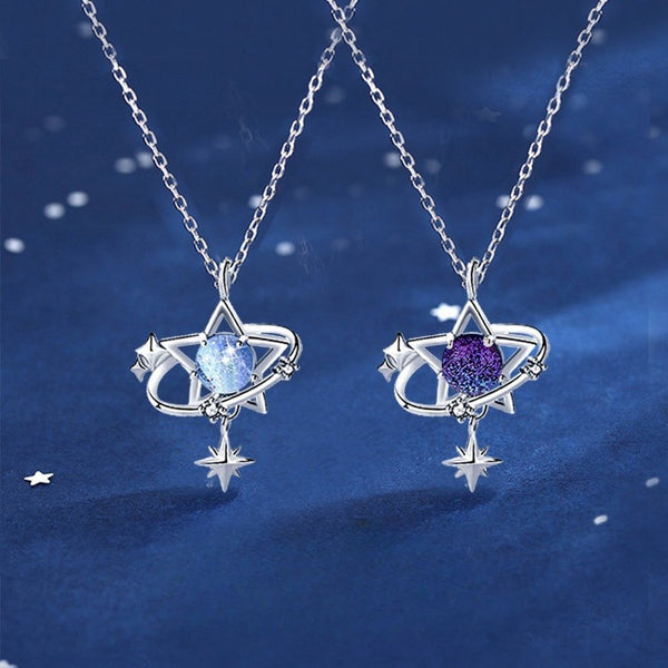  Celestial Star Orbit Pendant Necklace S925 Sterling Silver - friendship necklace gift from Bestie Keepsake