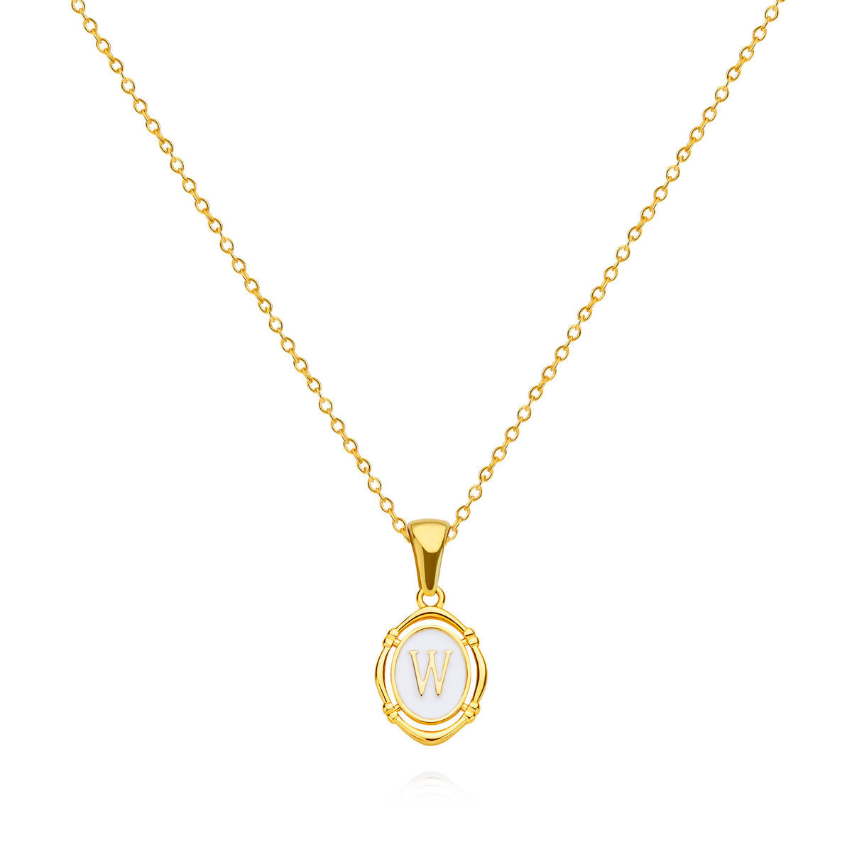  Ornate Oval Initial Pendant Necklace - friendship necklace gift from Bestie Keepsake