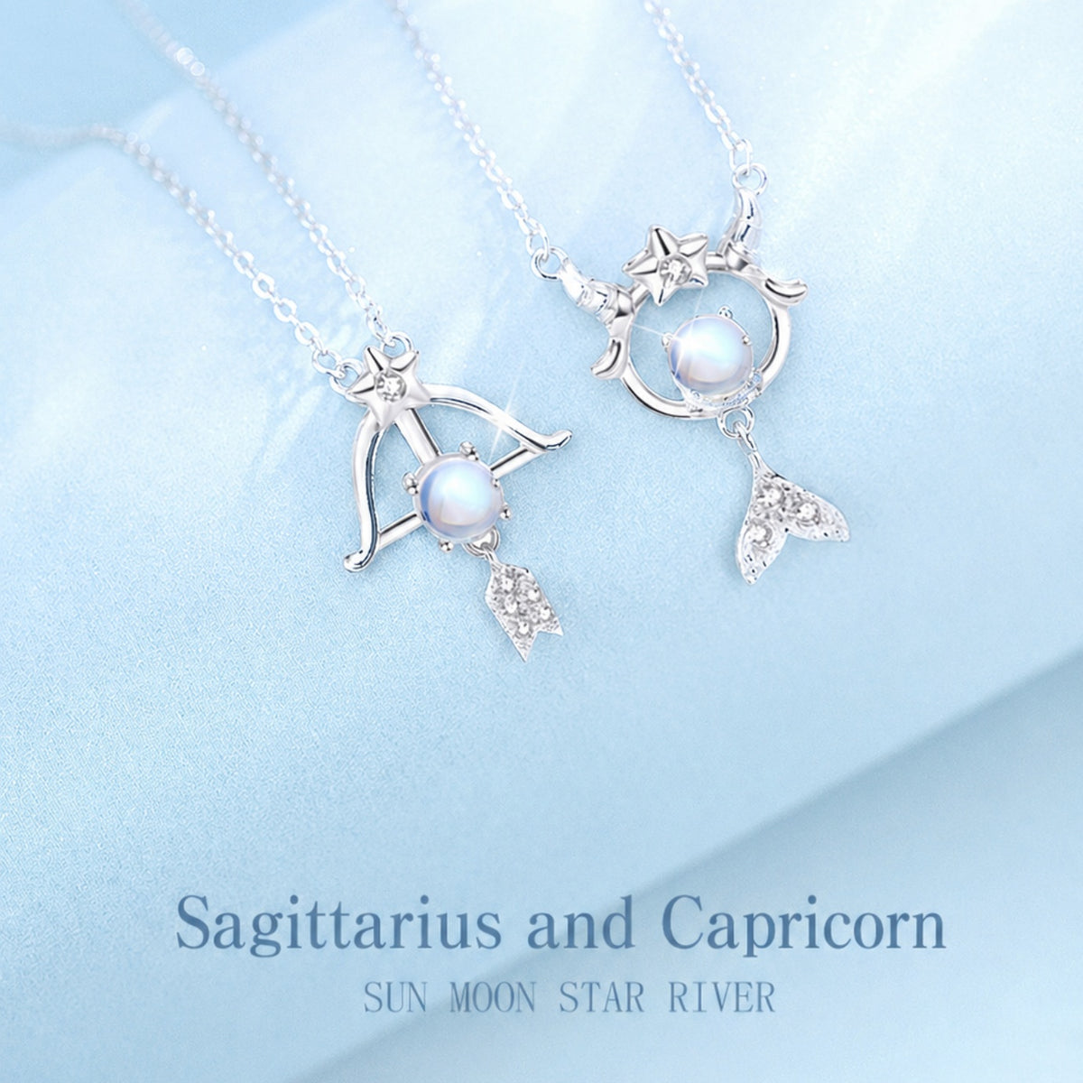  Celestial Zodiac Sterling Silver Necklace - friendship necklace gift from Bestie Keepsake