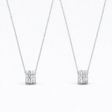  Ornate Cylinder Zirconia Pendant Necklace - friendship necklace gift from Bestie Keepsake