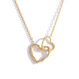  Interlocking Pavé Crystal Necklace in 18K Gold Plated Stainless Steel - friendship necklace gift from Bestie Keepsake