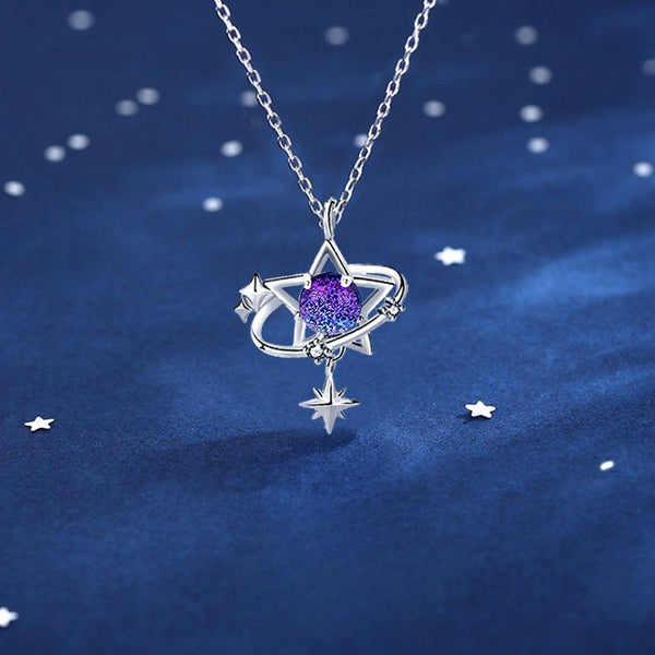  Celestial Star Orbit Pendant Necklace S925 Sterling Silver - friendship necklace gift from Bestie Keepsake