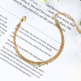  Layered Birthstone Chain Bracelet in Stainless Steel - friendship necklace gift from Bestie Keepsake