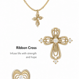  Lace Glimmer Heart & Cross Double Layer Necklace - friendship necklace gift from Bestie Keepsake
