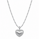  Ornate Textured Heart Pendant Necklace in 18K Gold Plated Brass - friendship necklace gift from Bestie Keepsake