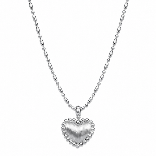  Ornate Textured Heart Pendant Necklace in 18K Gold Plated Brass - friendship necklace gift from Bestie Keepsake