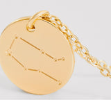  Constellation Coin Pendant Necklace in 14K Gold Plated - friendship necklace gift from Bestie Keepsake