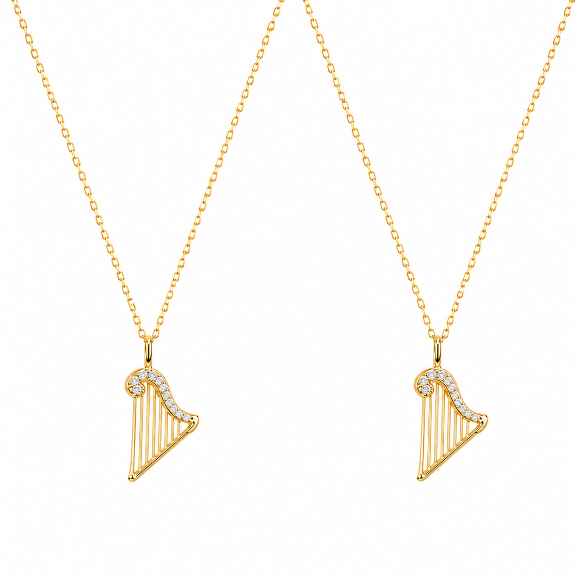  Ornate Harp Pendant S925 Sterling Silver Necklace - friendship necklace gift from Bestie Keepsake