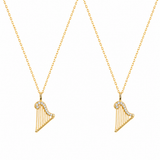  Ornate Harp Pendant S925 Sterling Silver Necklace - friendship necklace gift from Bestie Keepsake
